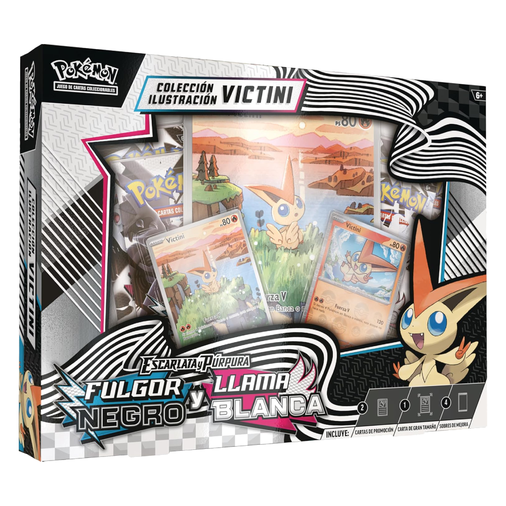 Caja Colección Ilustración Victini - Fulgor Negro Llama Blanca / Black Bolt White Flare - : Escarlata Púrpura