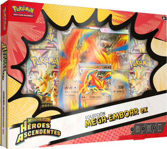 Colección Mega‑Emboar ex de Megaevolución-Héroes Ascendentes de JCC Pokémon