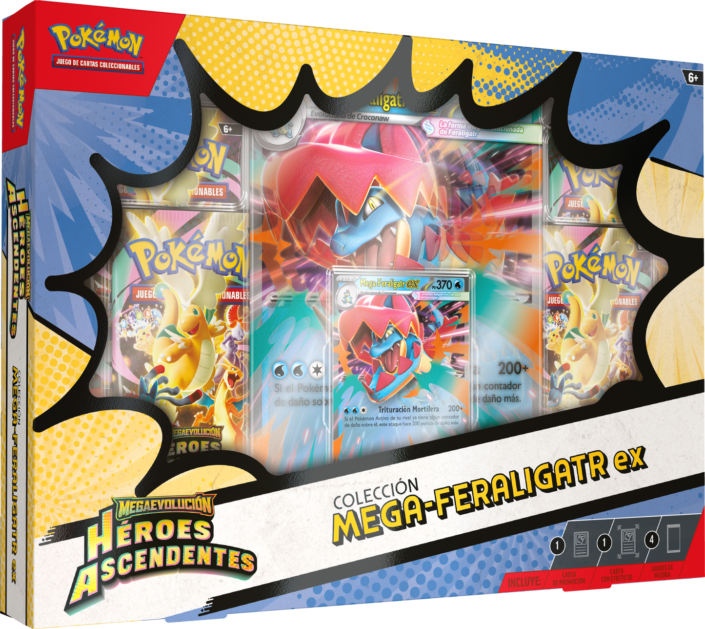 Colección Mega‑Feraligatr ex de Megaevolución-Héroes Ascendentes de JCC Pokémon