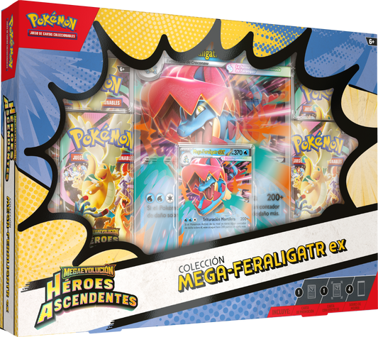 Colección Mega‑Feraligatr ex de Megaevolución-Héroes Ascendentes de JCC Pokémon