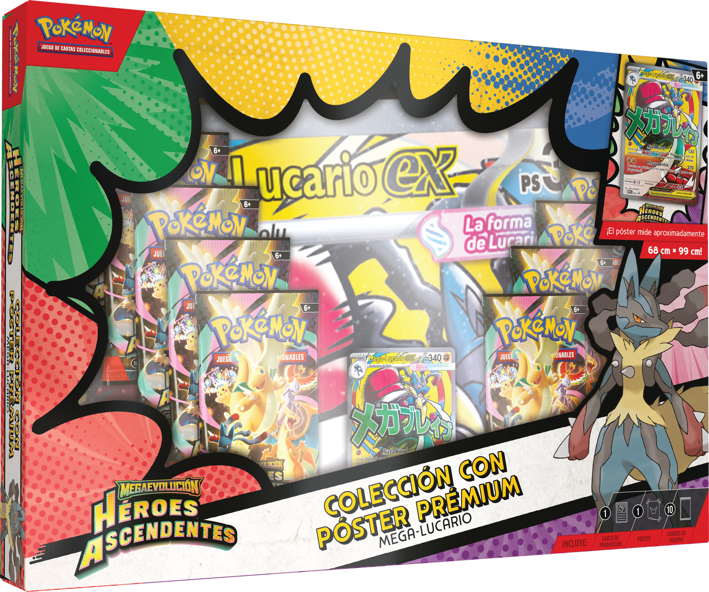 Colección con póster prémium Mega-Lucario de Megaevolución-Héroes Ascendentes