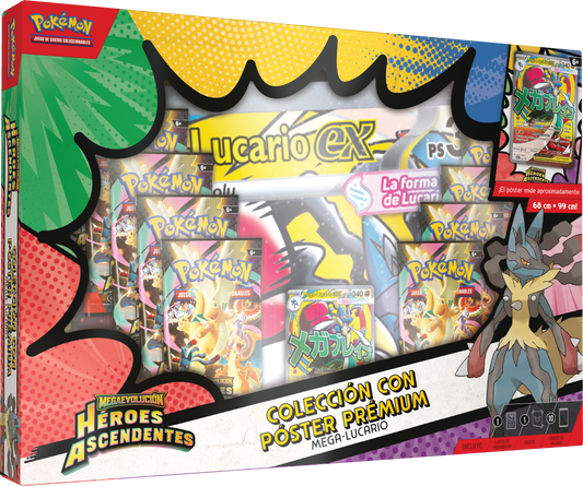 Colección con póster prémium Mega-Lucario de Megaevolución-Héroes Ascendentes