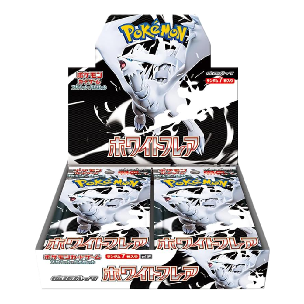 Booster Box White Flare SV11W japonesa de Pokémon JCC Escarlata y Púrpura con 20 sobres protagonizada por Reshiram.